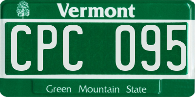 VT license plate CPC095