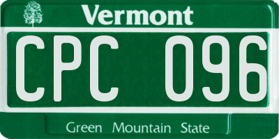 VT license plate CPC096
