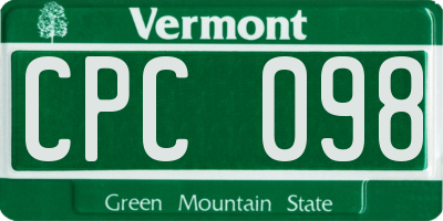 VT license plate CPC098