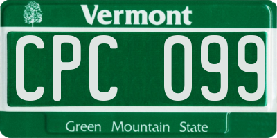 VT license plate CPC099