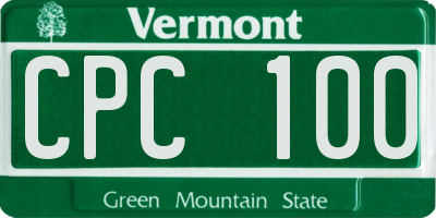 VT license plate CPC100