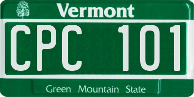 VT license plate CPC101