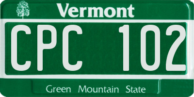 VT license plate CPC102