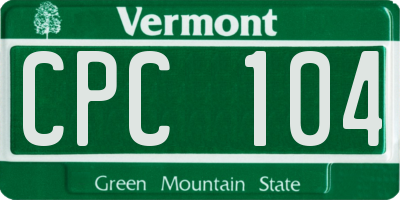 VT license plate CPC104