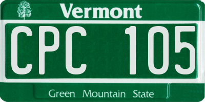 VT license plate CPC105