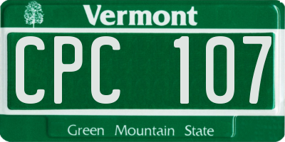 VT license plate CPC107