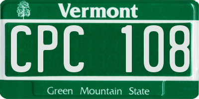 VT license plate CPC108