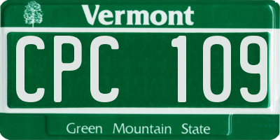 VT license plate CPC109