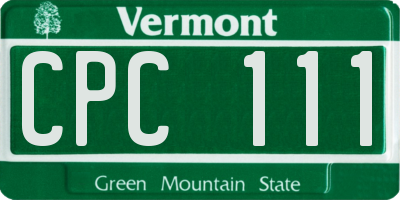 VT license plate CPC111