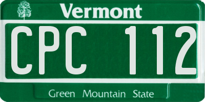 VT license plate CPC112