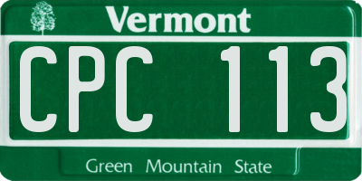 VT license plate CPC113