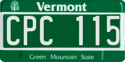 VT license plate CPC115