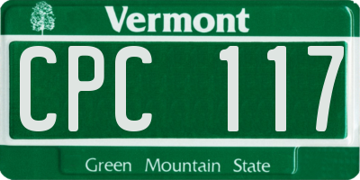 VT license plate CPC117