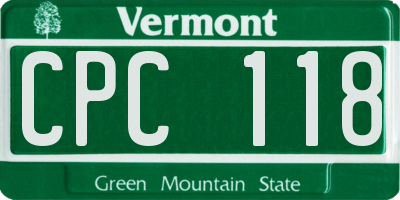 VT license plate CPC118