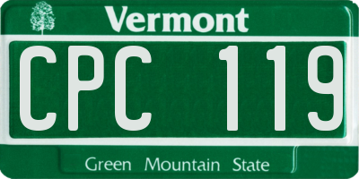 VT license plate CPC119