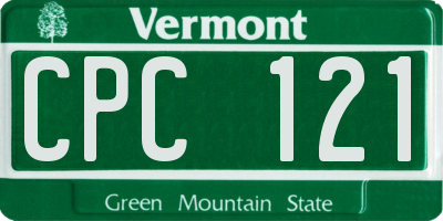 VT license plate CPC121