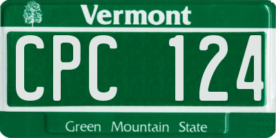 VT license plate CPC124
