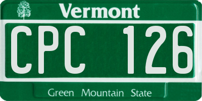 VT license plate CPC126