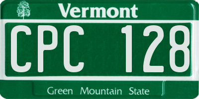 VT license plate CPC128