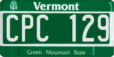 VT license plate CPC129