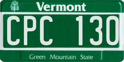 VT license plate CPC130