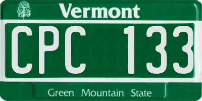 VT license plate CPC133