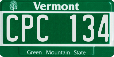 VT license plate CPC134