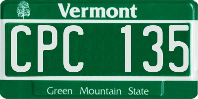 VT license plate CPC135