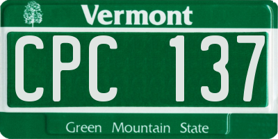 VT license plate CPC137