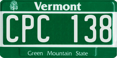 VT license plate CPC138