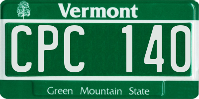 VT license plate CPC140