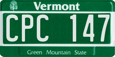 VT license plate CPC147