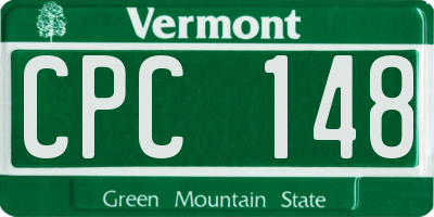 VT license plate CPC148