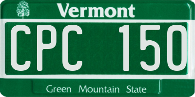 VT license plate CPC150