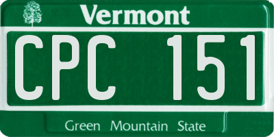 VT license plate CPC151