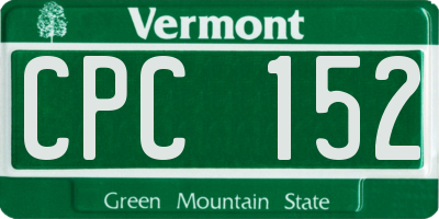 VT license plate CPC152