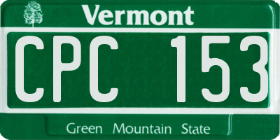 VT license plate CPC153