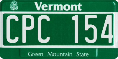 VT license plate CPC154
