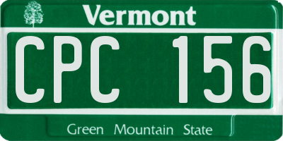 VT license plate CPC156