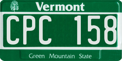 VT license plate CPC158