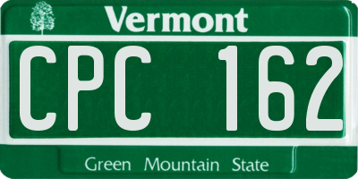 VT license plate CPC162