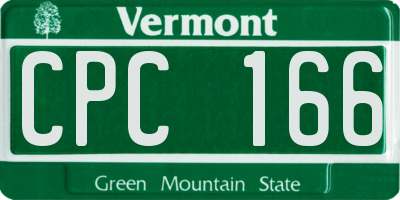 VT license plate CPC166