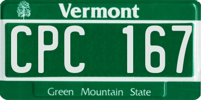 VT license plate CPC167