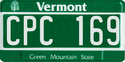 VT license plate CPC169