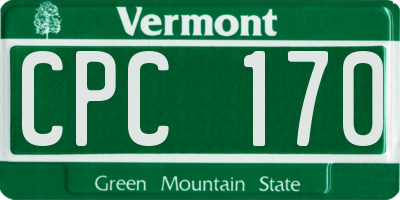 VT license plate CPC170