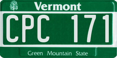 VT license plate CPC171