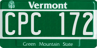 VT license plate CPC172