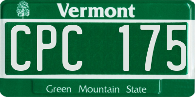 VT license plate CPC175