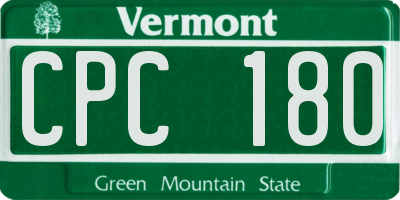 VT license plate CPC180