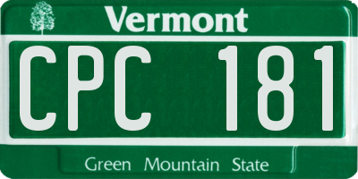 VT license plate CPC181